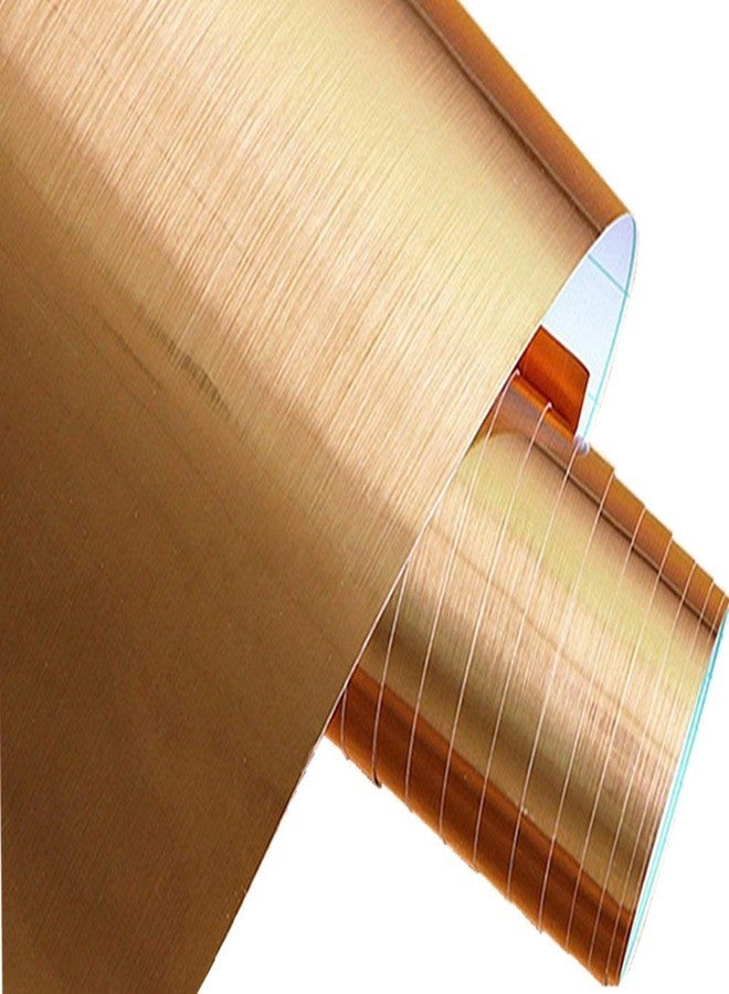 Teemall Metal Look Film Vinyl Self Adhesive Gold Texture Waterproof Anti Greasy Counter Top Peel Stick Metallic Gloss Shelf Liner for Kitchen Cabinet 15.6inch by 79inch - Image 1